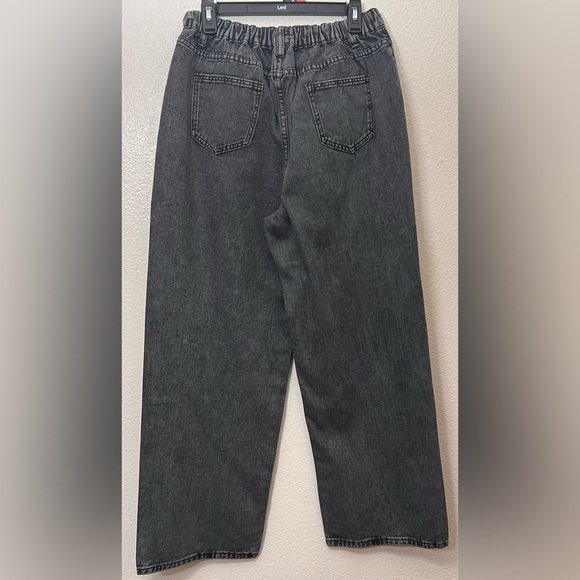 NWOT SXY Plus Women Plain Casual Wide Leg Denim Jeans size 12 (0XL) Color Black - Picture 2 of 8